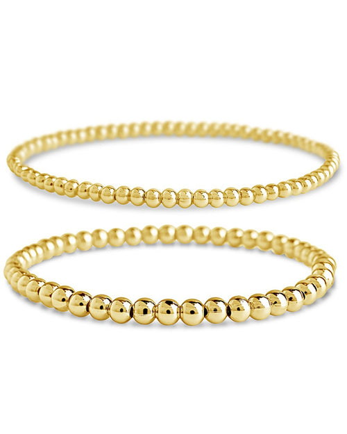 Sterling Silver Beaded Stretch Bracelet Sets - Sterling Forever