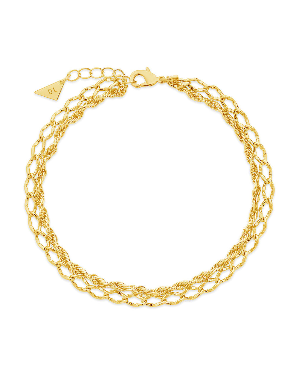 Tessa Layered Chain Anklet Anklet Sterling Forever Gold 