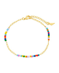 Iridiana Beaded Anklet Anklet Sterling Forever Gold 