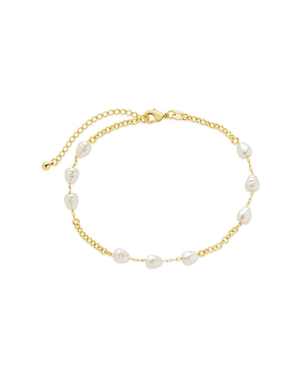 Allie Stationed Pearl Anklet - Sterling Forever