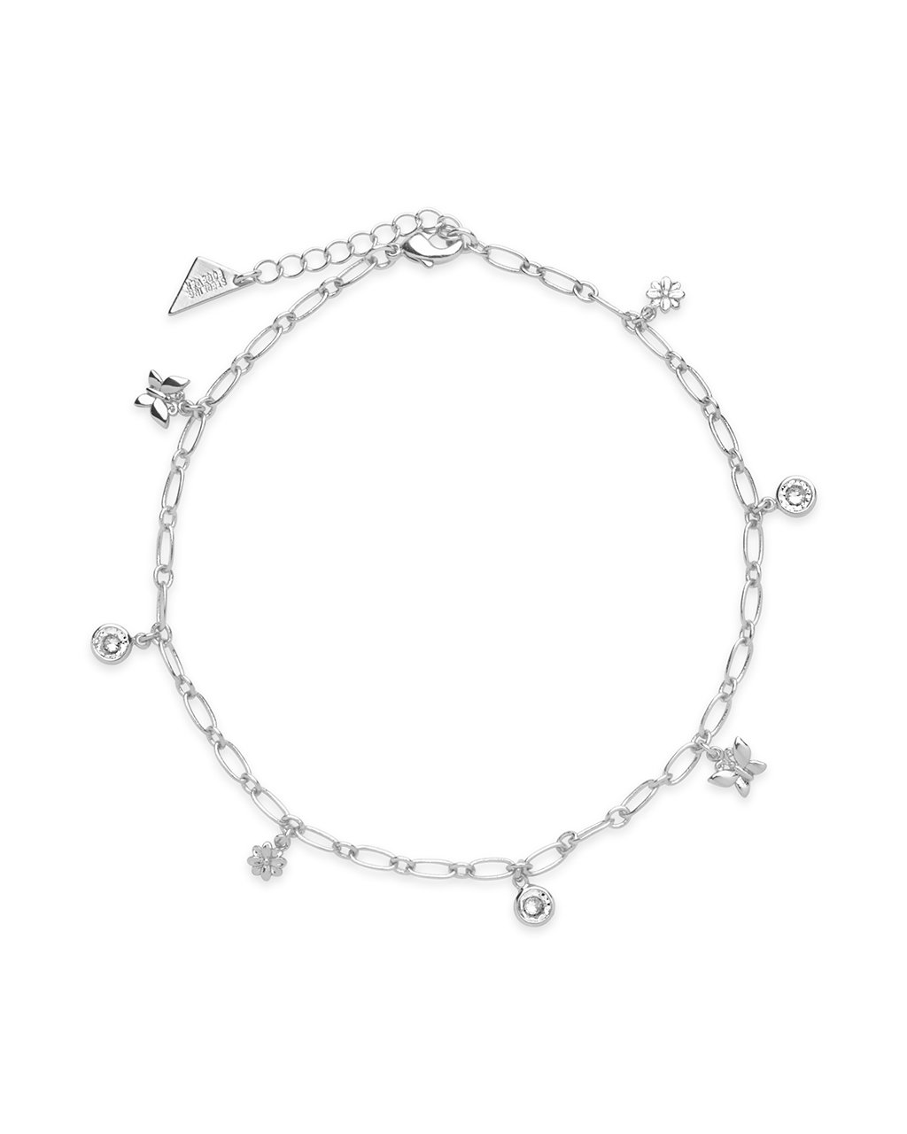Butterfly and Blossom Anklet Anklet Sterling Forever Silver 