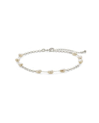 Allie Stationed Pearl Anklet - Sterling Forever