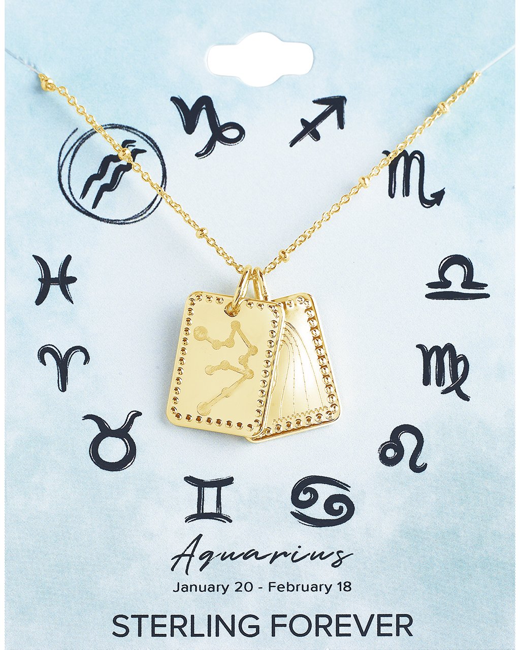Zodiac Tag Necklace - Sterling Forever