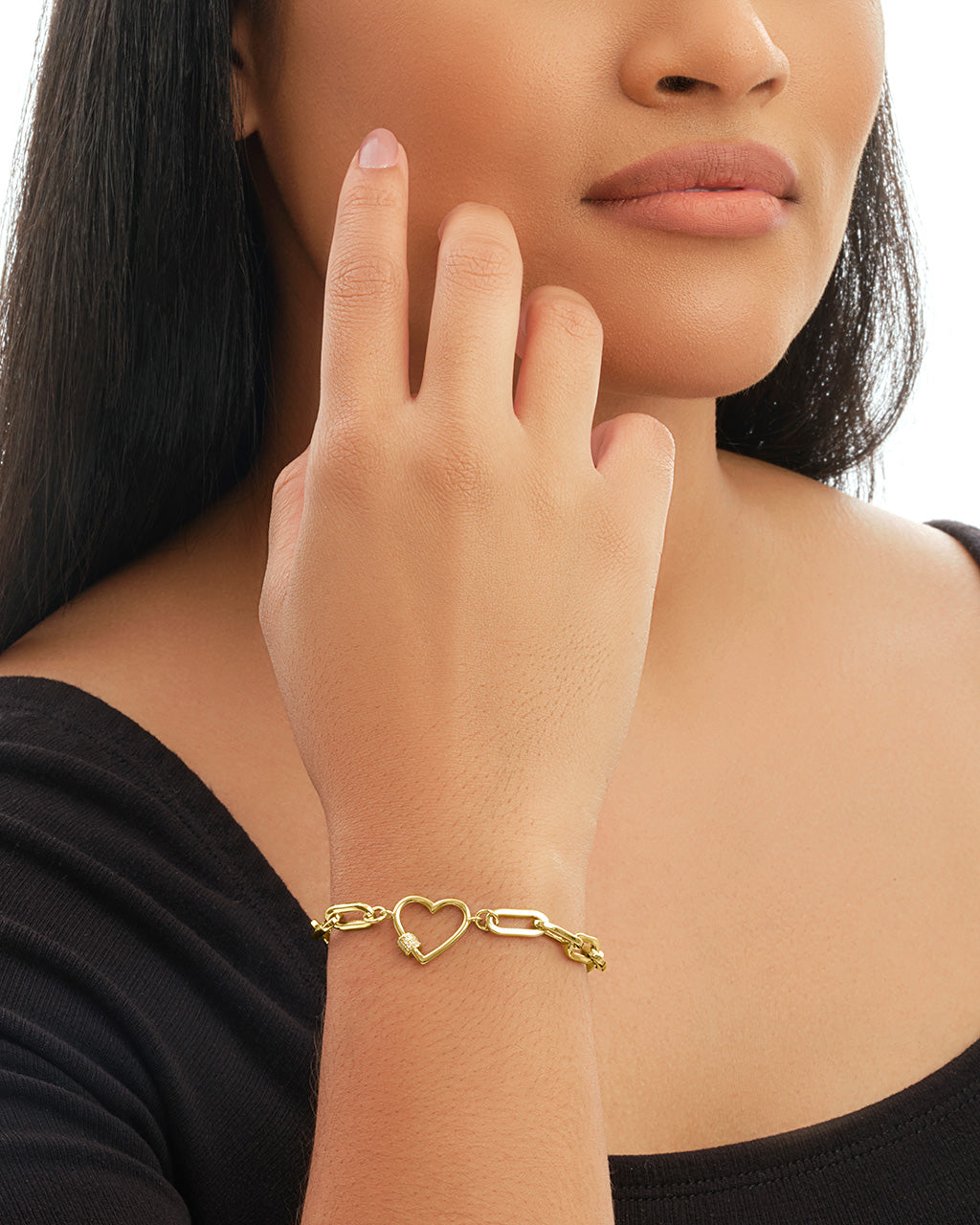 CZ Heart Carabiner Bracelet Bracelet Sterling Forever 