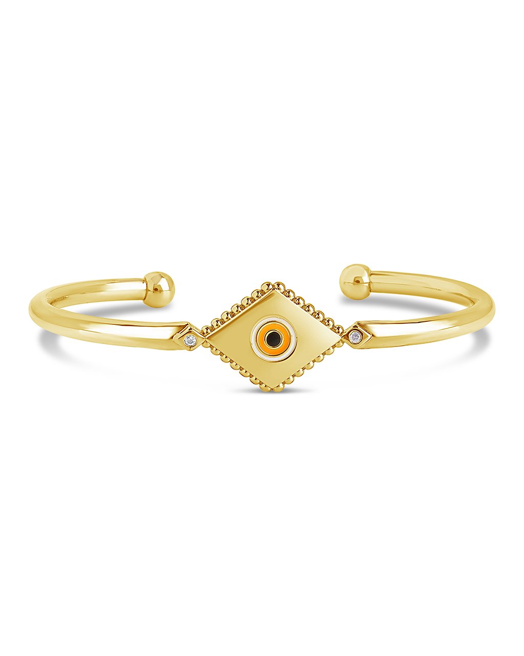 Diamond Evil Eye Cuff Bracelet Sterling Forever Gold 