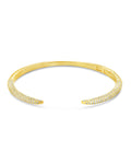 CZ Open Spike Cuff Bracelet Sterling Forever Gold Large 