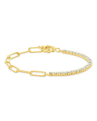 CZ & Paperclip Chain Bracelet Bracelet Sterling Forever 