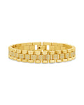 CZ Accent Watch Band Chain Bracelet Bracelet Sterling Forever Gold 