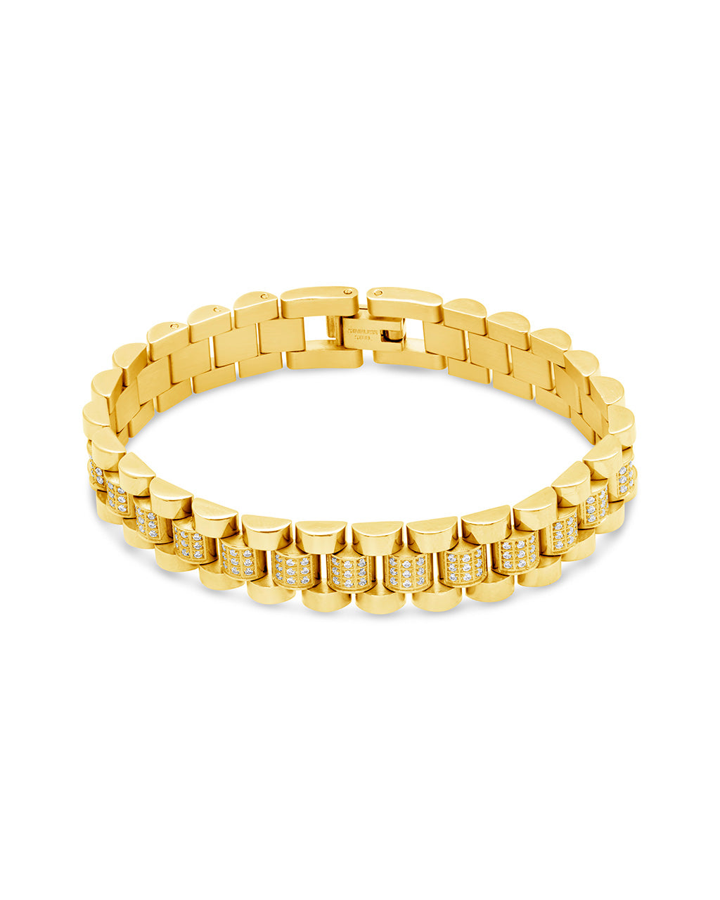 CZ Accent Watch Band Chain Bracelet Bracelet Sterling Forever 