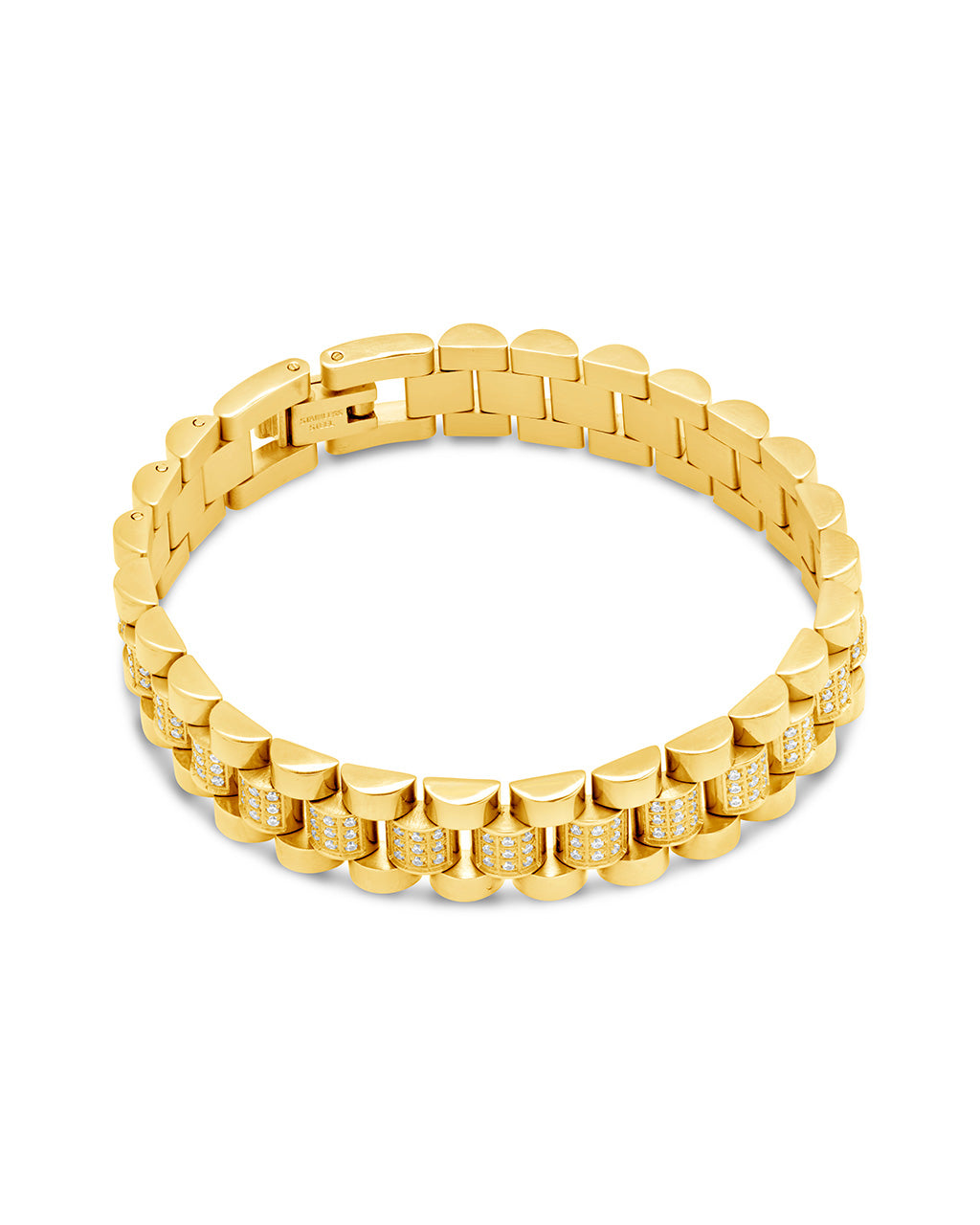 CZ Accent Watch Band Chain Bracelet Bracelet Sterling Forever 
