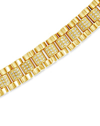 CZ Accent Watch Band Chain Bracelet Bracelet Sterling Forever 