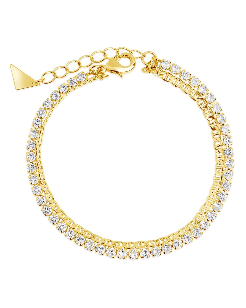 Delicate Chain & CZ Bracelet Bracelet Sterling Forever Gold 