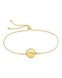 Sterling Silver Constellation Disk Bolo Bracelet Bracelet Sterling Forever Gold Taurus (Apr 20 - May 20) 