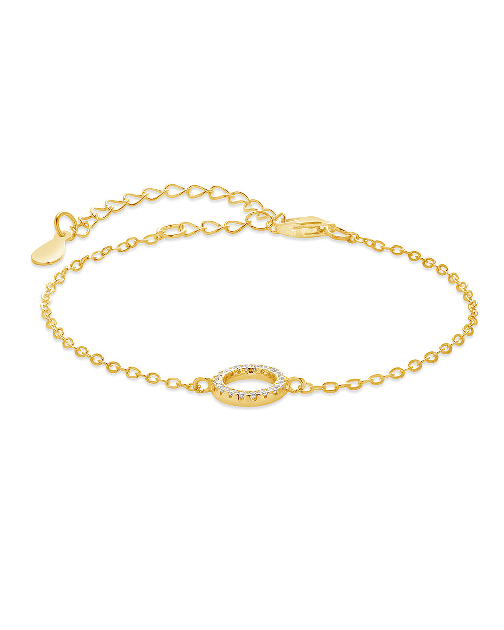 Sterling Silver CZ Open Circle Bracelet Bracelet Sterling Forever 