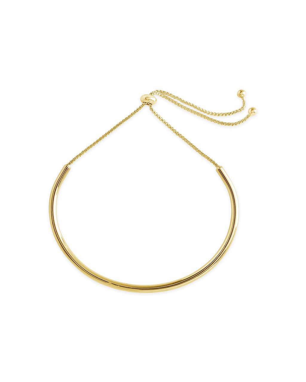 Polished Curved Bar Bolo Bracelet - Sterling Forever
