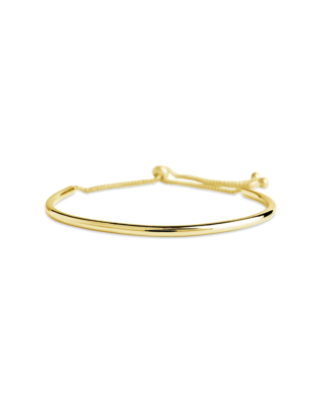 Polished Curved Bar Bolo Bracelet - Sterling Forever