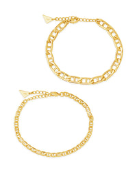Anchor Chain Bracelet Set of 2 Bracelet Sterling Forever Gold 