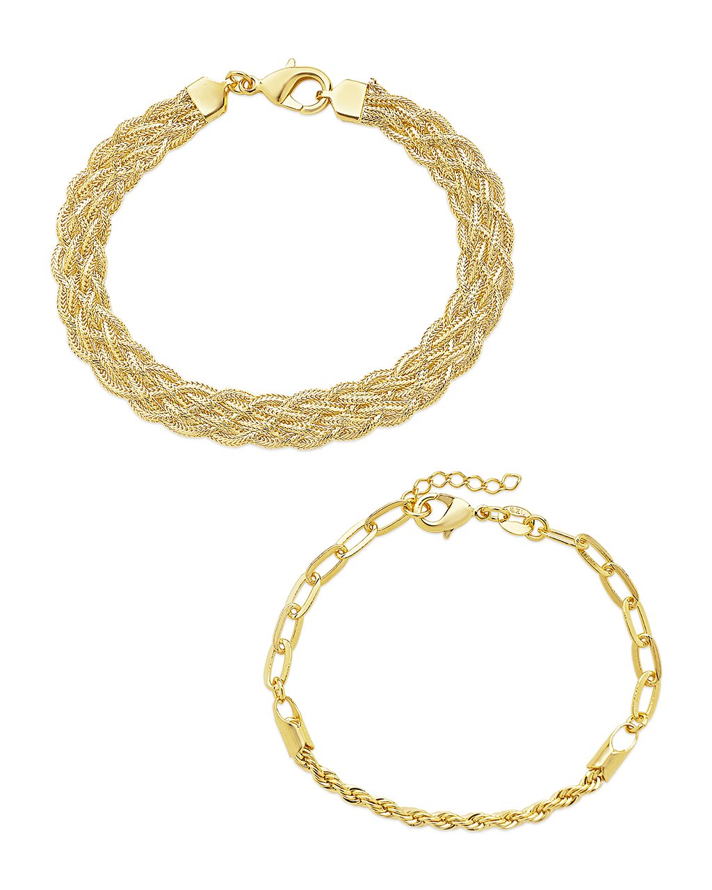 Braided & Woven Bracelet Set of 2 Bracelet Sterling Forever Gold 