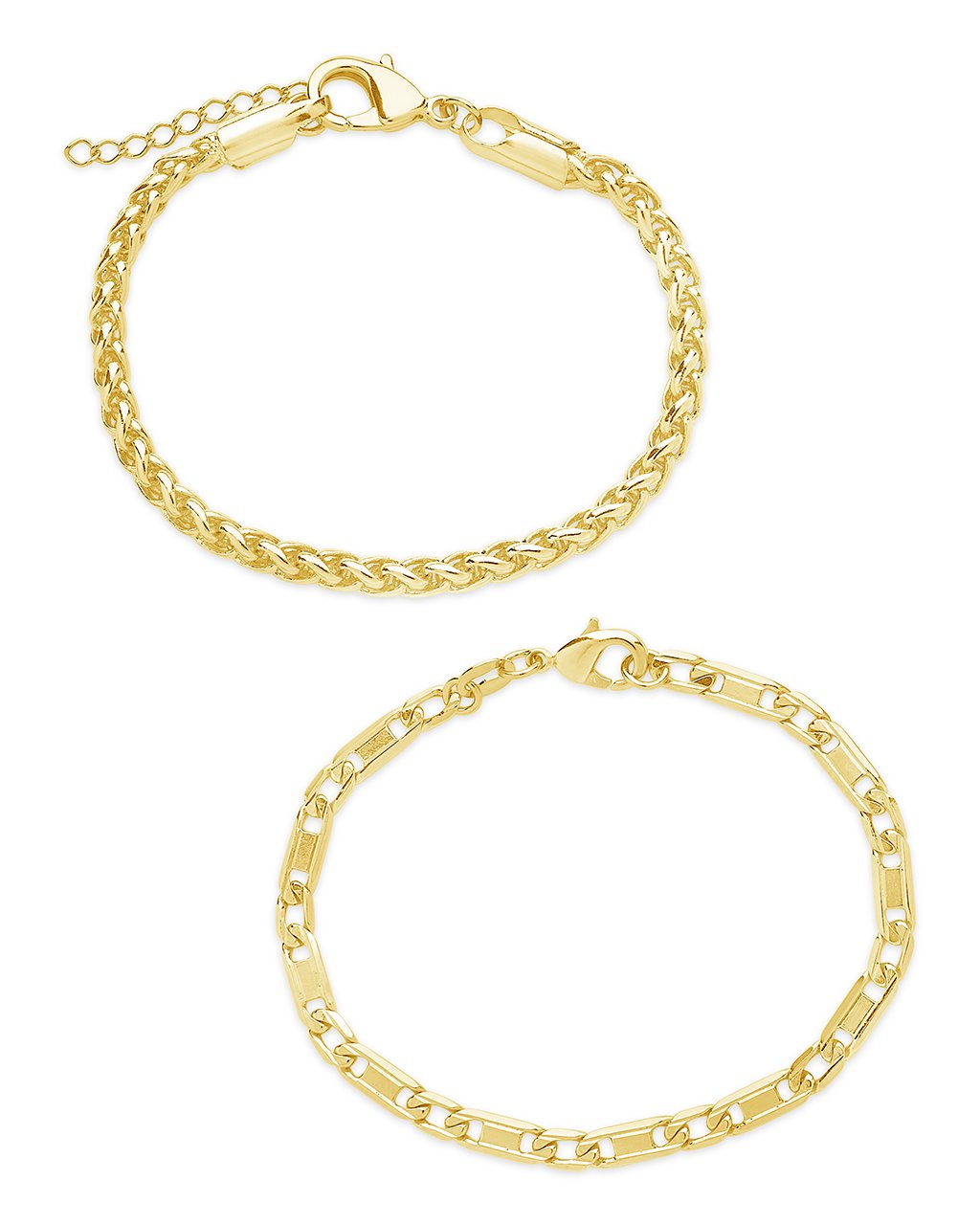 Classic Stacking Bracelet Set of 2 Bracelet Sterling Forever Gold 