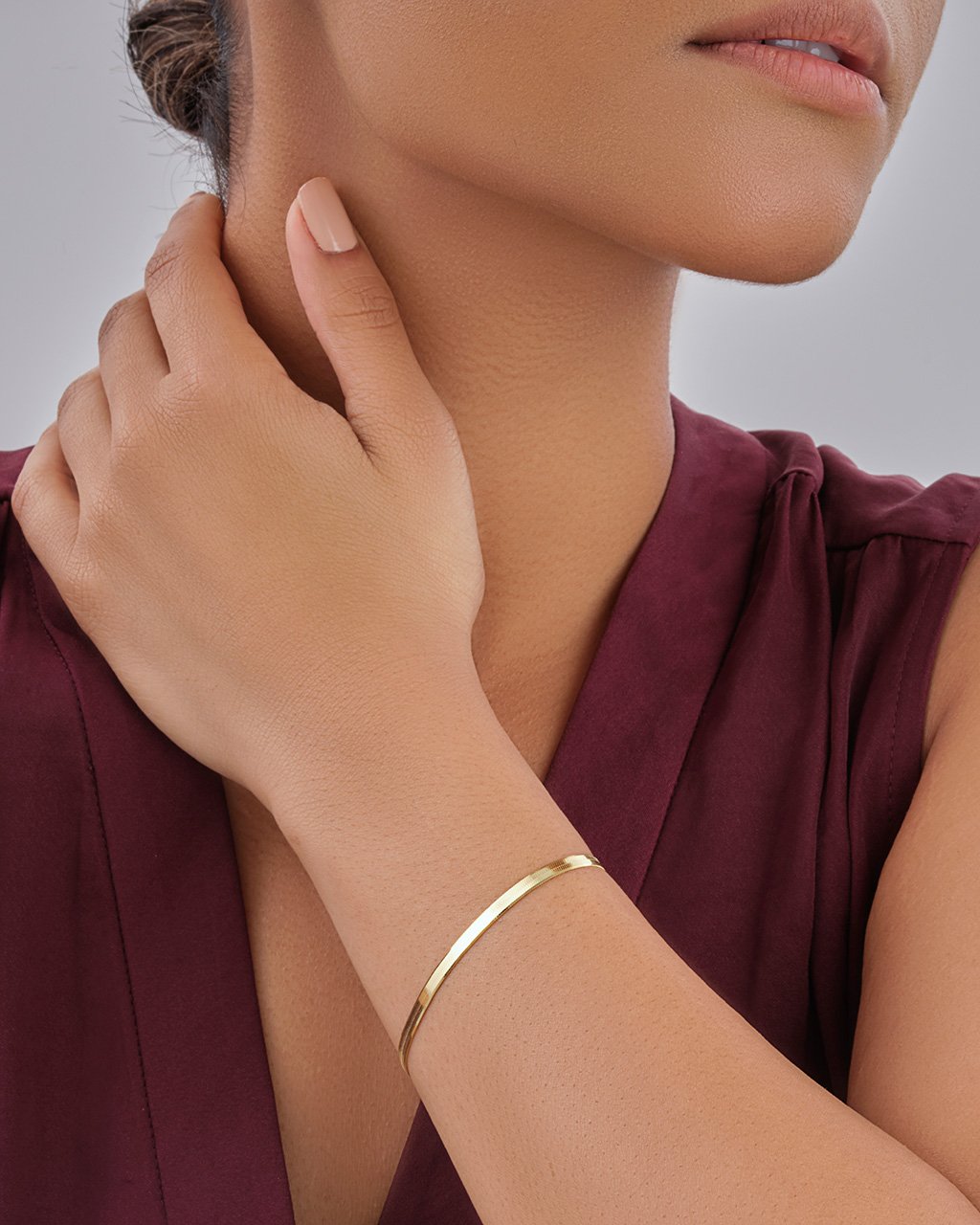 Sterling Silver Herringbone Chain Bracelet Bracelet Sterling Forever 