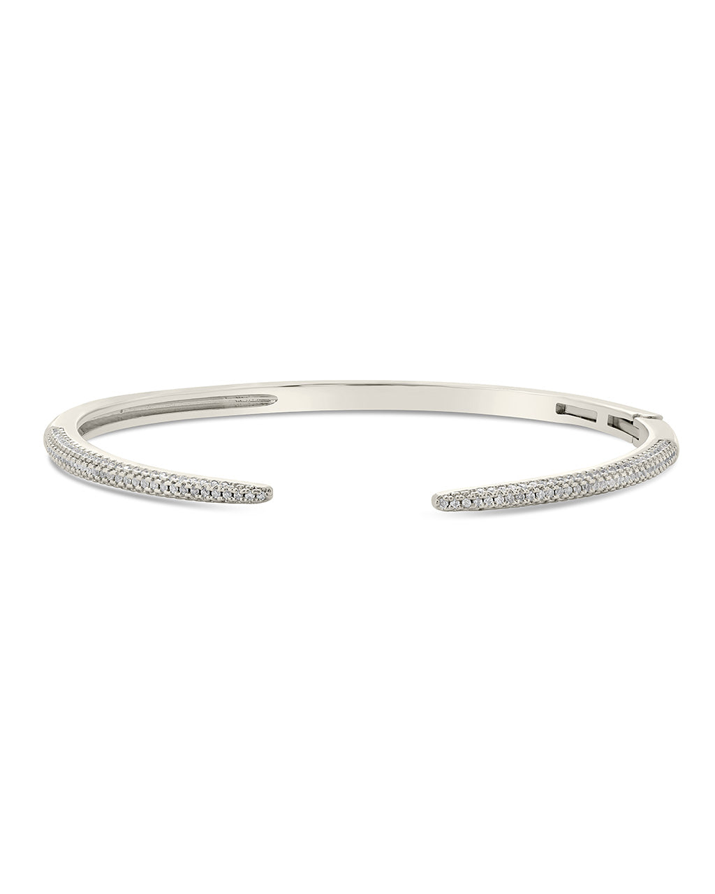 CZ Open Spike Cuff Bracelet Sterling Forever Silver Small 