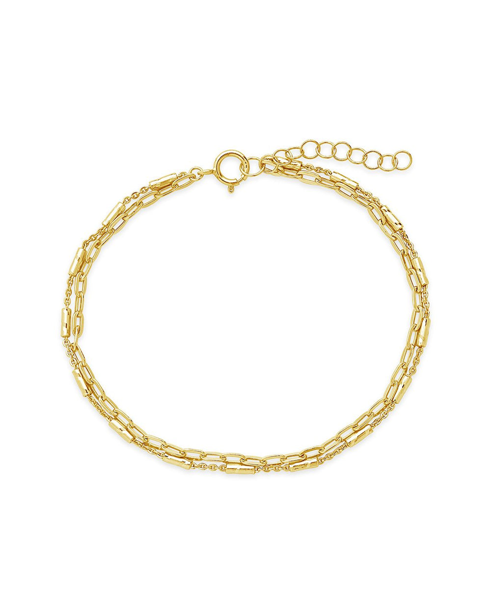 Sterling Silver Delicate 2 Layer Chain Bracelet Bracelet Sterling Forever Gold 
