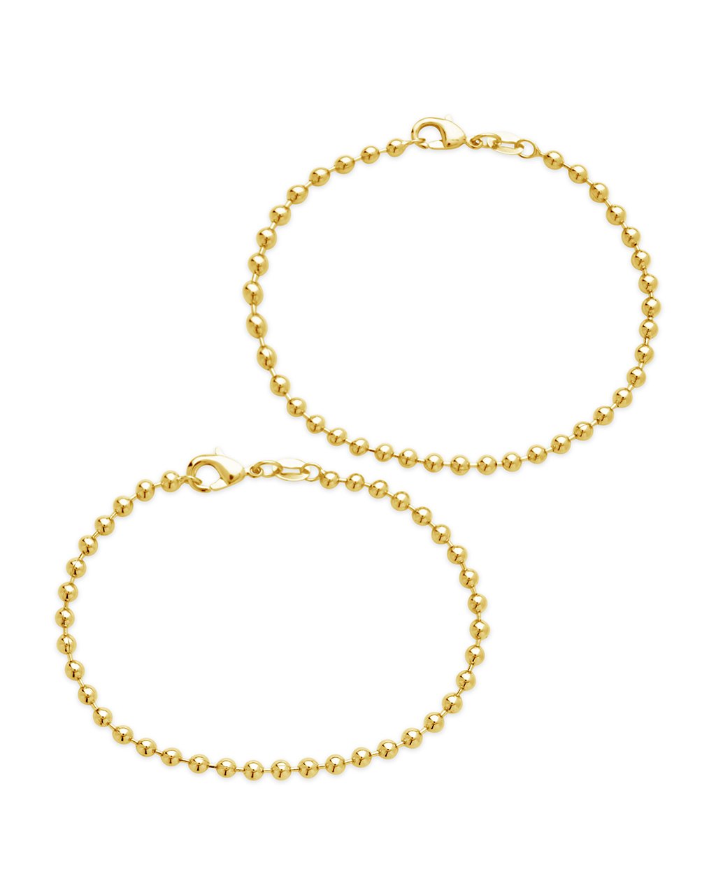 Dainty Beaded Bracelet Set of 2 Bracelet Sterling Forever Gold 