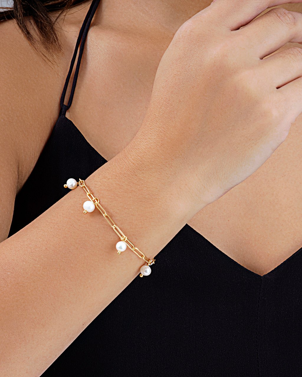 Dangling Pearl Linked Bracelet Bracelet Sterling Forever 