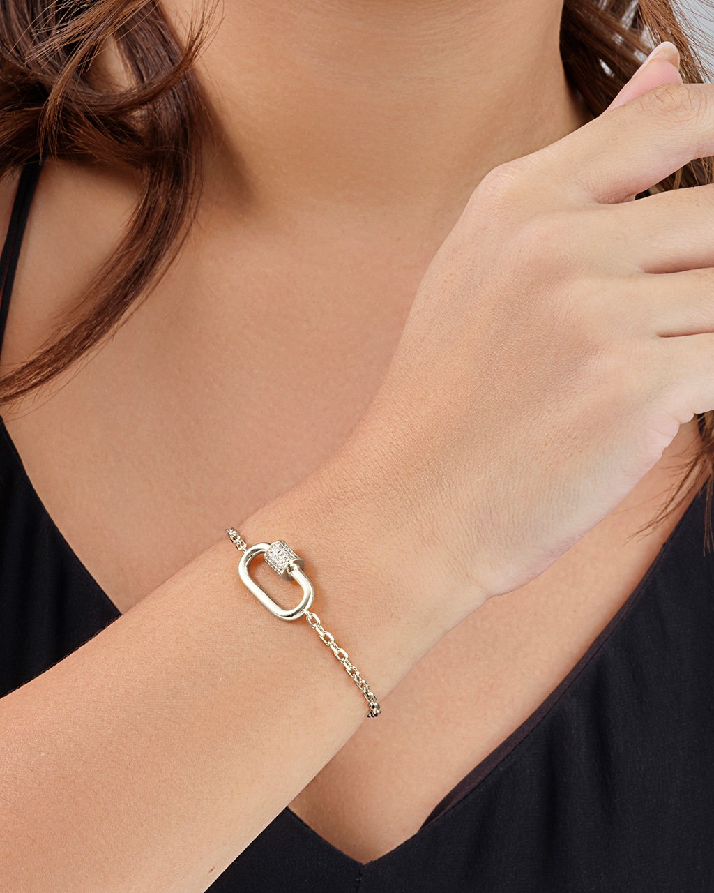 CZ Carabiner Bolo Bracelet Bracelet Sterling Forever 