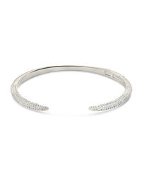 CZ Open Spike Cuff Bracelet Sterling Forever Silver Large 