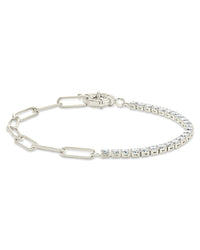 CZ & Paperclip Chain Bracelet Bracelet Sterling Forever 