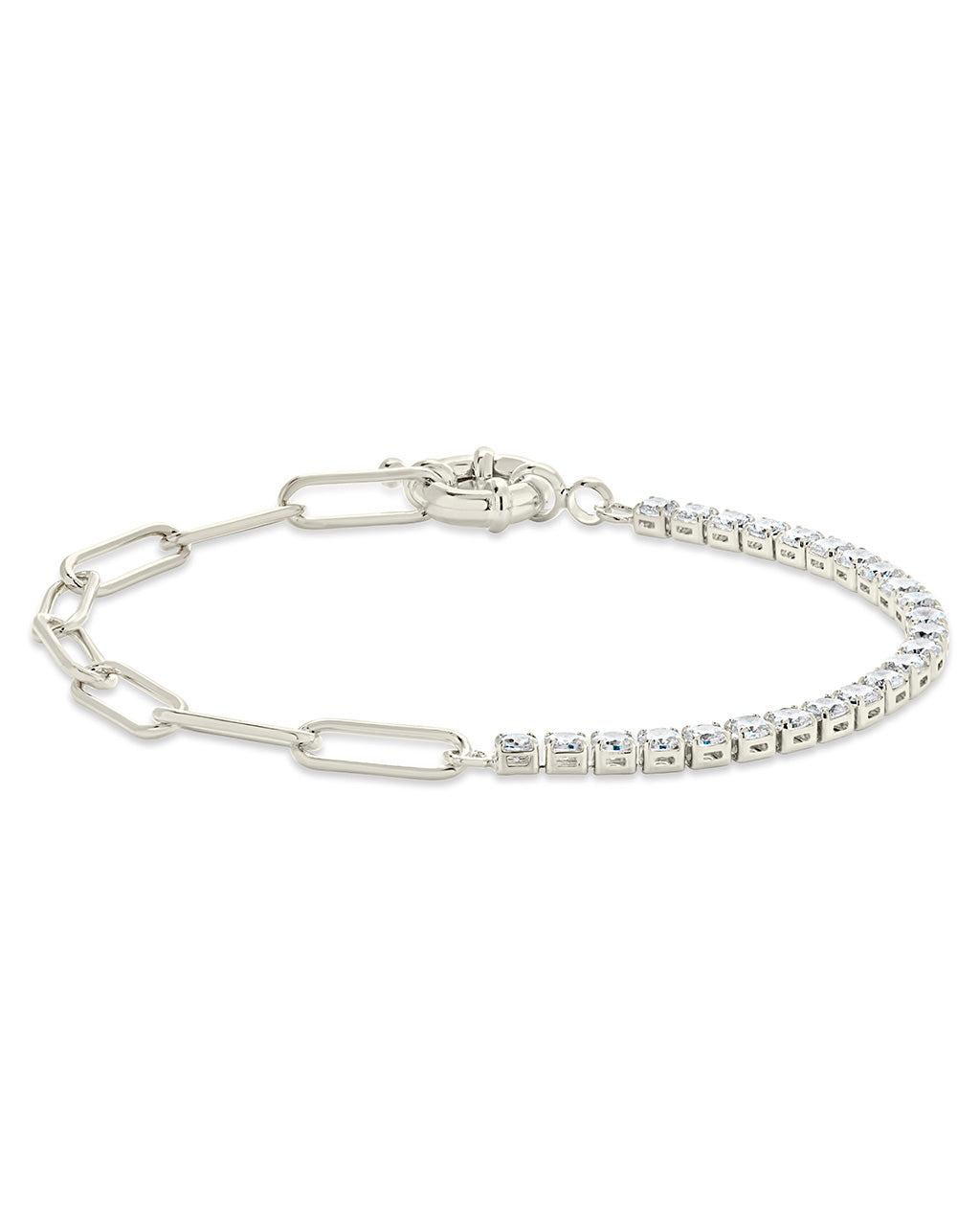 CZ & Paperclip Chain Bracelet Bracelet Sterling Forever 