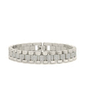 CZ Accent Watch Band Chain Bracelet Bracelet Sterling Forever Silver 