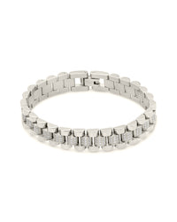 CZ Accent Watch Band Chain Bracelet Bracelet Sterling Forever 