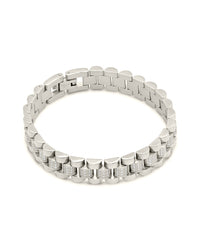 CZ Accent Watch Band Chain Bracelet Bracelet Sterling Forever 