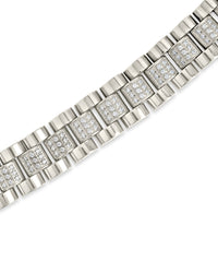 CZ Accent Watch Band Chain Bracelet Bracelet Sterling Forever 
