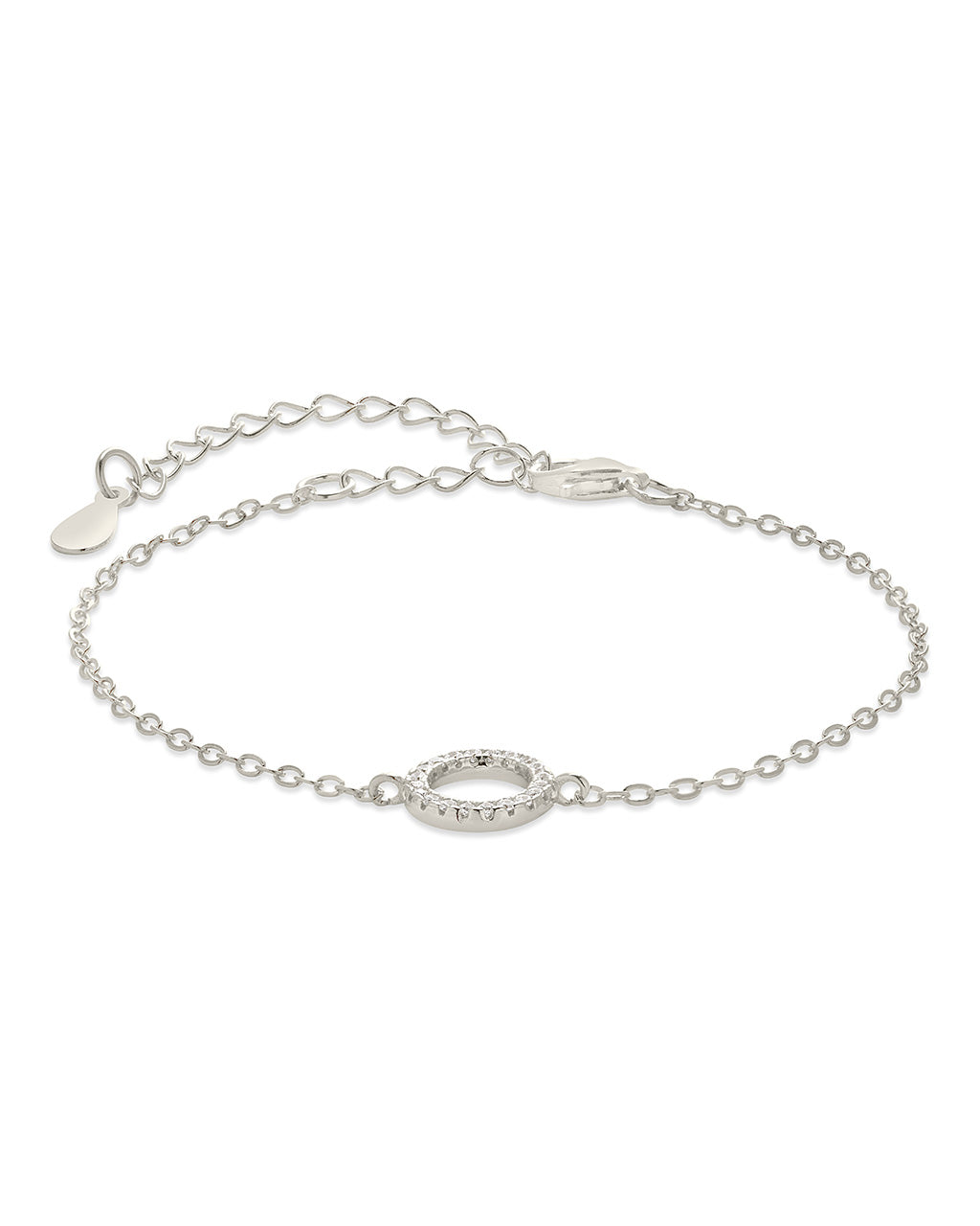 Sterling Silver CZ Open Circle Bracelet Bracelet Sterling Forever 