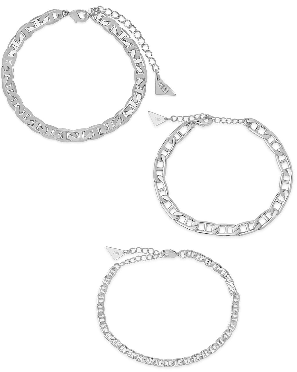 Anchor Chain Bracelet Set Bracelet Sterling Forever Silver 