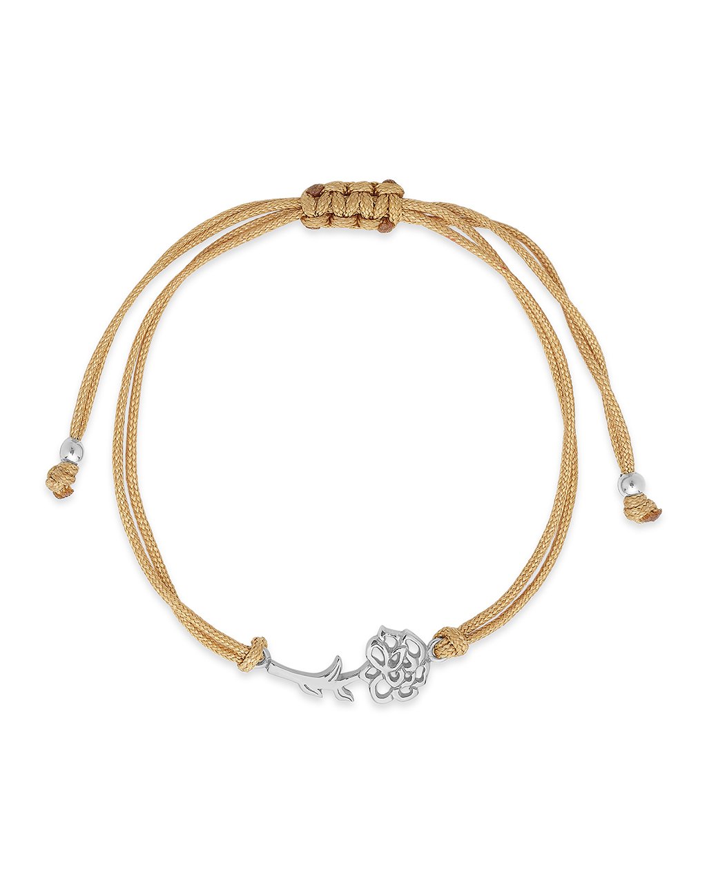 Sterling Silver Birth Flower Bolo Bracelet Necklace Sterling Forever 