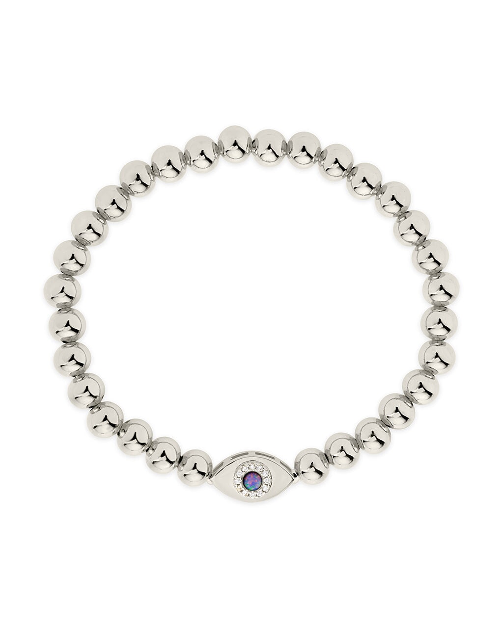 Davey Evil Eye Beaded Bracelet Bracelet Sterling Forever Silver Purple Opal 
