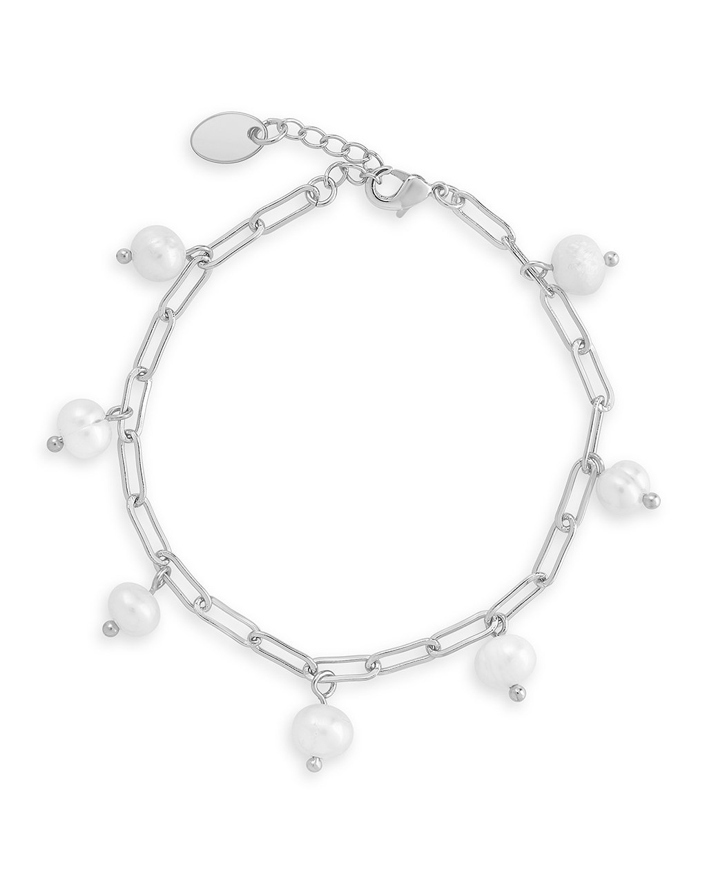 Dangling Pearl Linked Bracelet - Sterling Forever