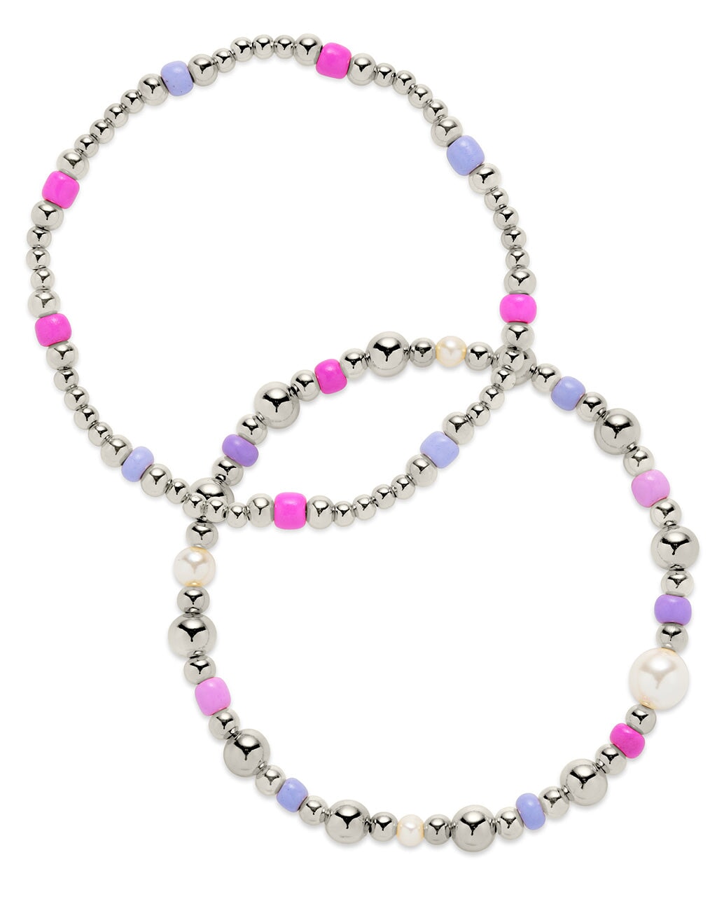 Priscilla Beaded Stretch Bracelet Set Bracelet Sterling Forever Silver 
