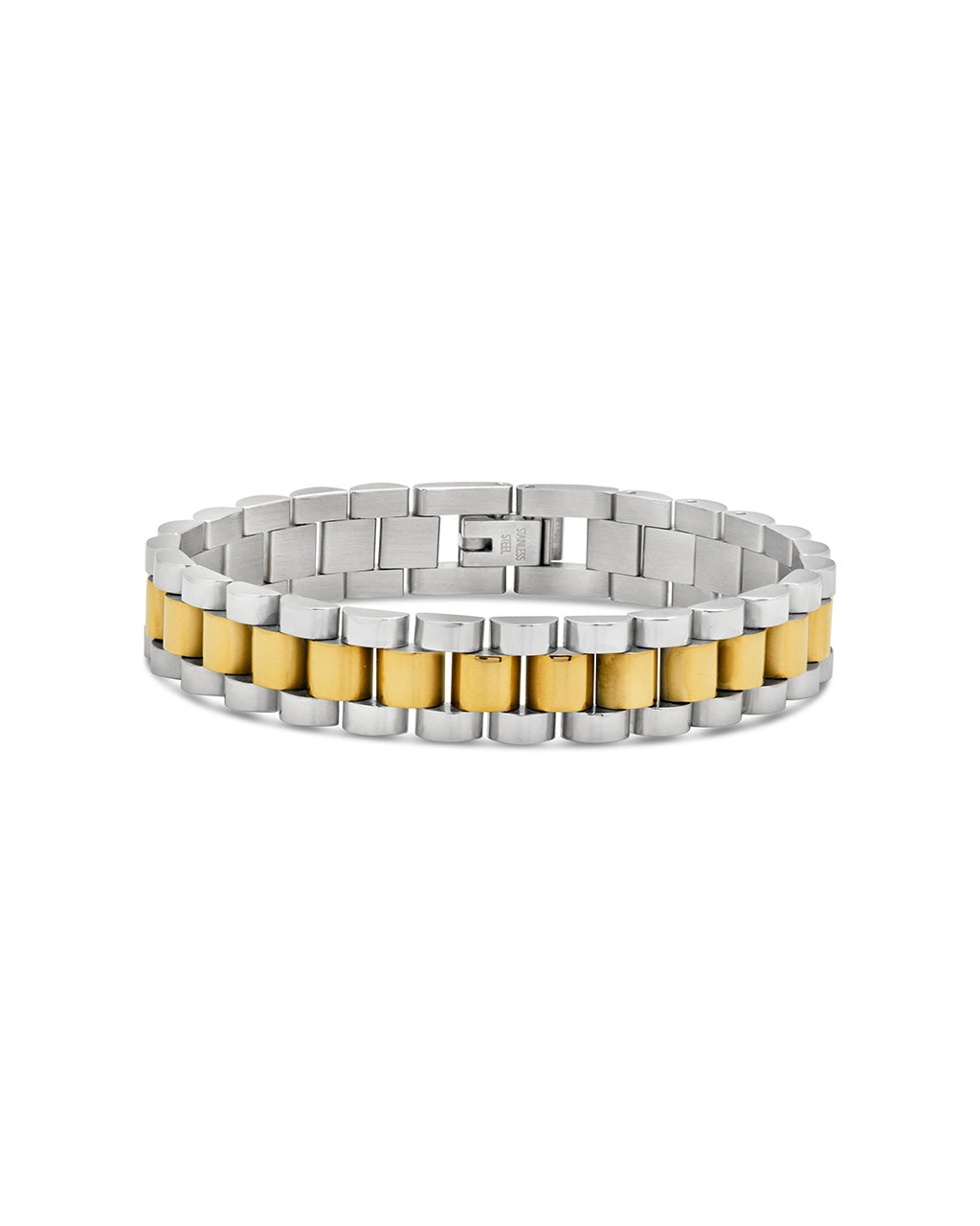 Thin Watch Band Chain Bracelet Bracelet Sterling Forever Dual Tone 