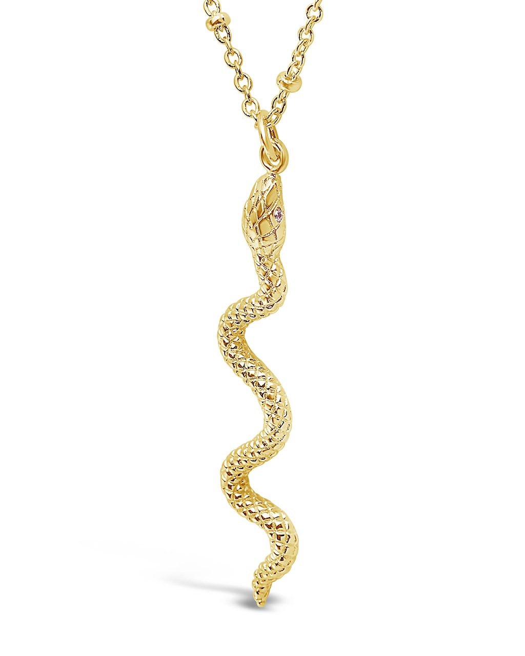 Scaly Snake Pendant Necklace - Sterling Forever