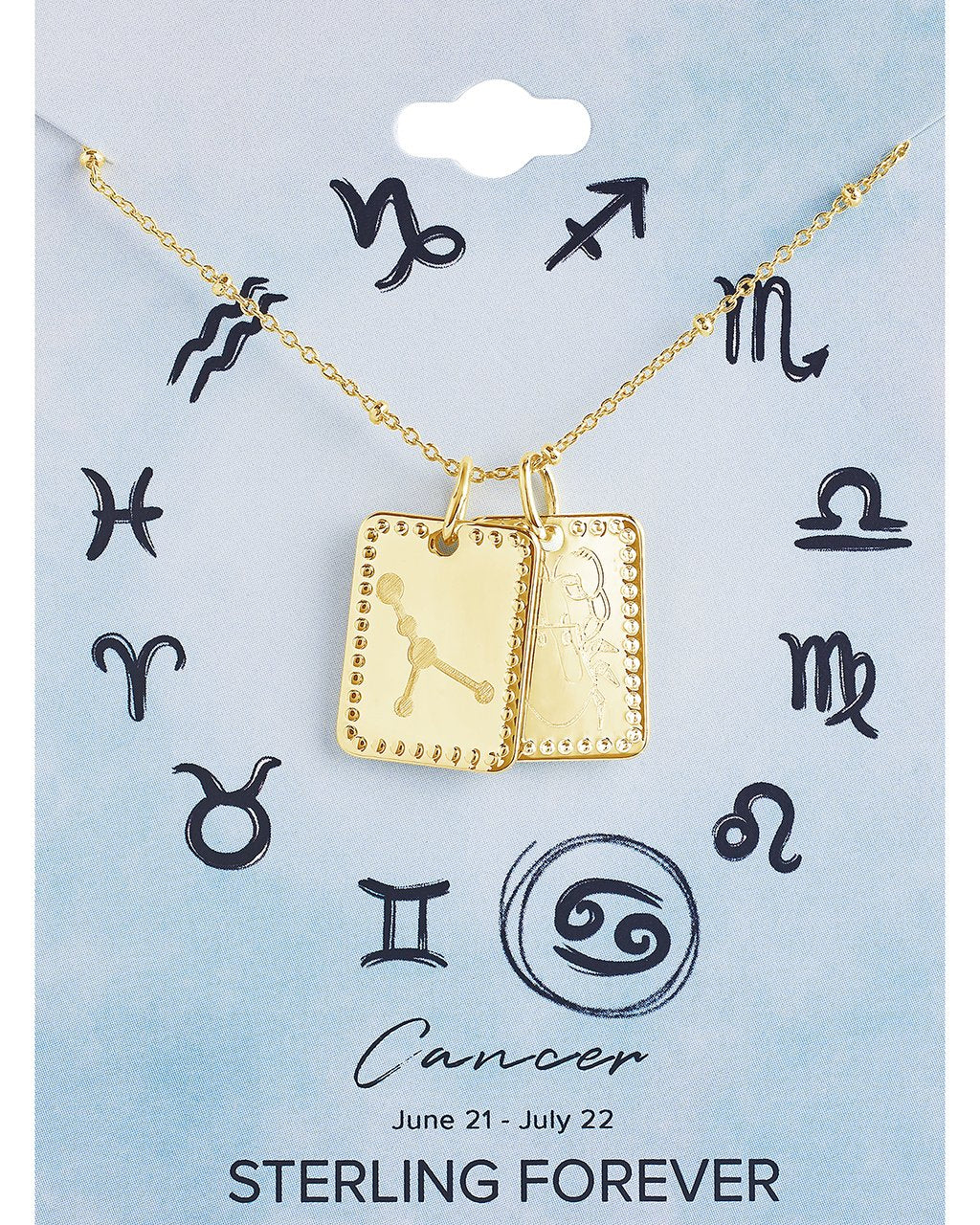 Zodiac Tag Necklace - Sterling Forever