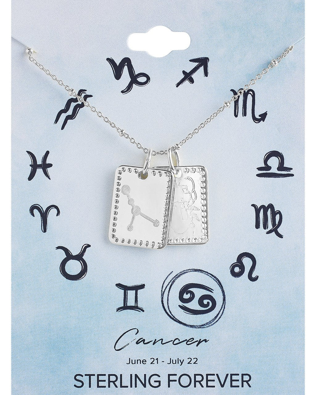 Zodiac Tag Necklace - Sterling Forever