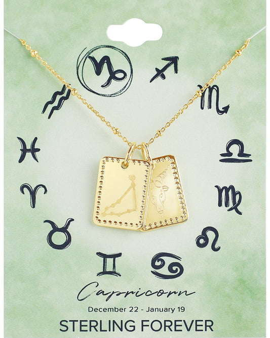 Zodiac Tag Necklace - Sterling Forever