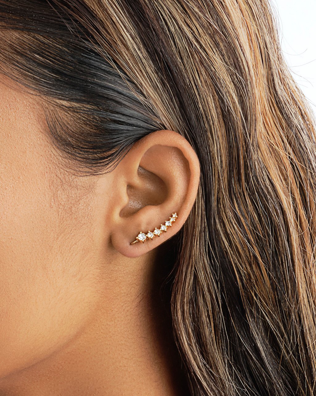 Graduated CZ Crawler Earrings Earring Sterling Forever 