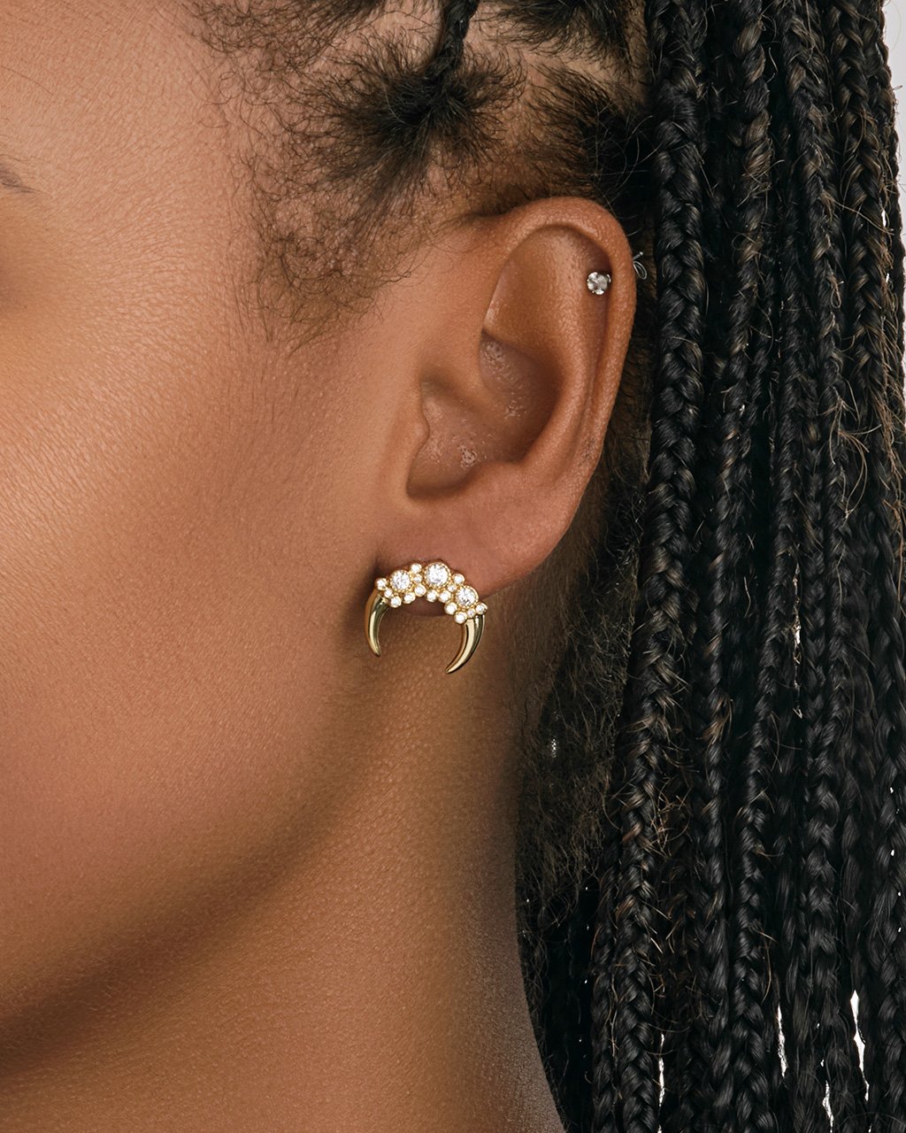 Crescent Cluster Stud Earrings Earring Sterling Forever 