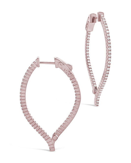 CZ Inside Out Teardrop Drop Earrings - Sterling Forever